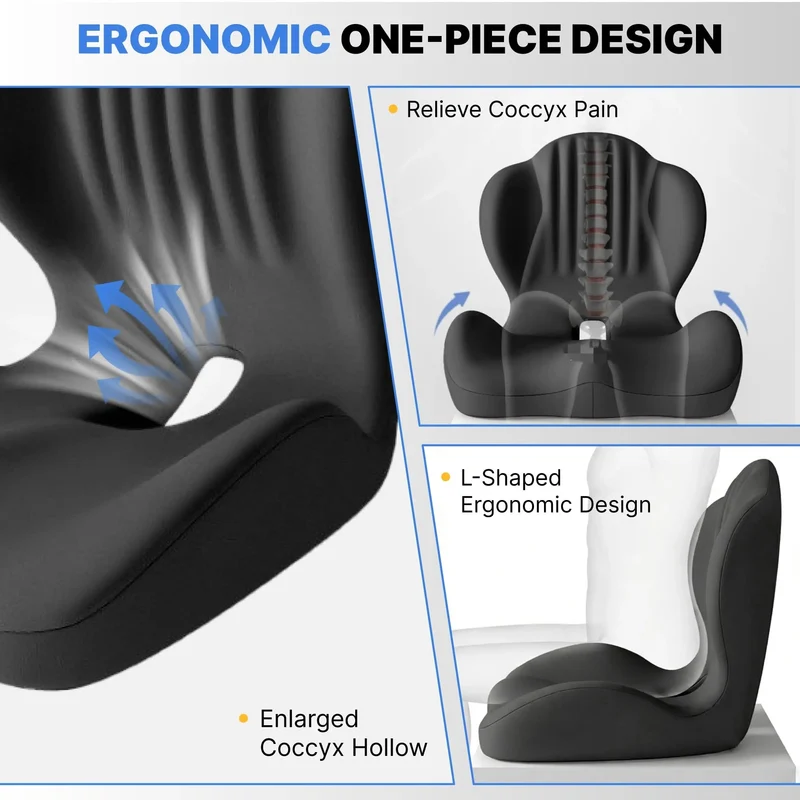 Memory Foam Seat Cushion Contoured Sitting Pad
