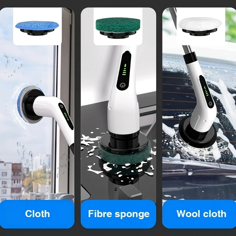KOLAGAN Cordless Electric Spin Scrubber with 7 Cleaning Heads