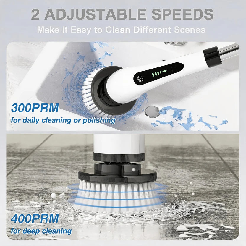 KOLAGAN Cordless Electric Spin Scrubber with 7 Cleaning Heads