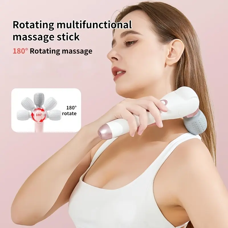180° foldable massager, portable handheld massage stick, USB charging, 5 speed settings, rotating relaxation massage, whole-body vibration massage, for neck, back, legs, and waist, an ideal holiday gift, Christmas gift