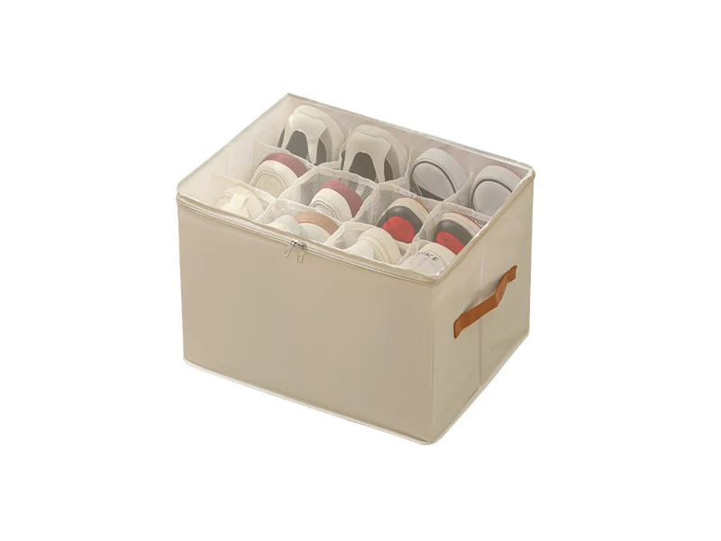 👟 Fabric Shoe Organizer Storage Box – Foldable, Large Capacity, Dustproof & Breathable for Closet & Bedroom 🧺✨
